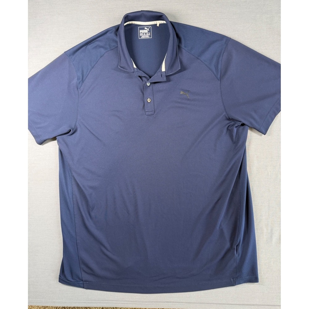 Puma Men's Golf Essential Pounce Polo Shirt Navy Blue Size XXL Logo Sport READ